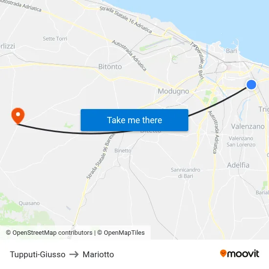 Tupputi-Giusso to Mariotto map