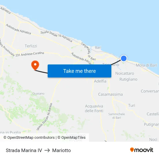 Marina Road IV to Mariotto map