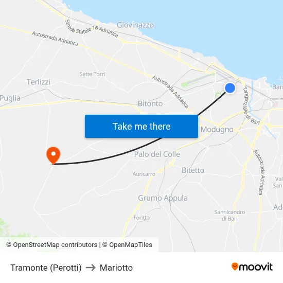 Tramonte (Perotti) to Mariotto map