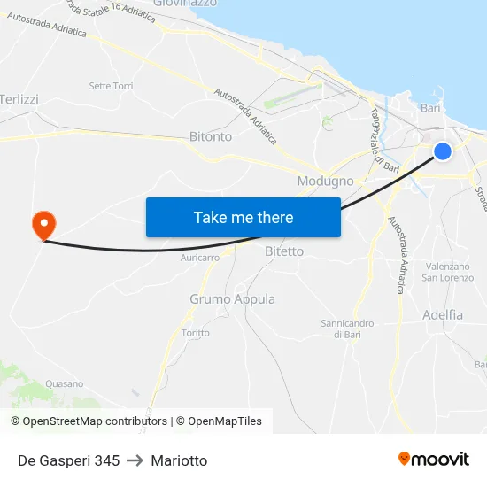 De Gasperi 345 to Mariotto map