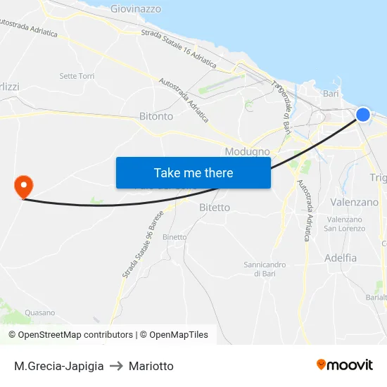 Magna Grecia-Japigia to Mariotto map