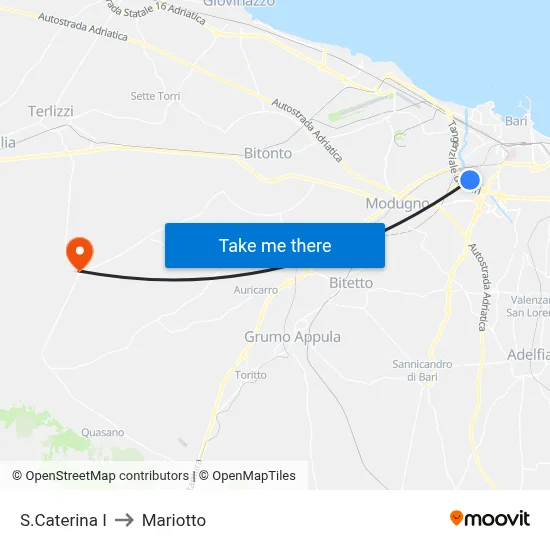S.Caterina I to Mariotto map