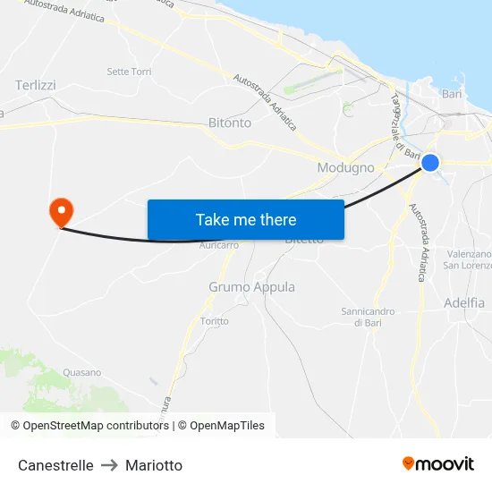 Canestrelle to Mariotto map