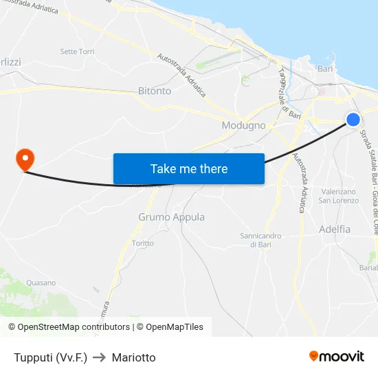 Tupputi (Vv.F.) to Mariotto map