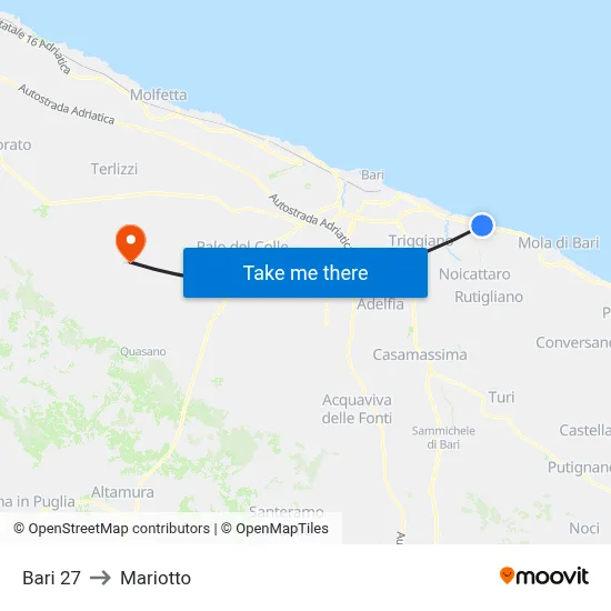 Bari 27 to Mariotto map