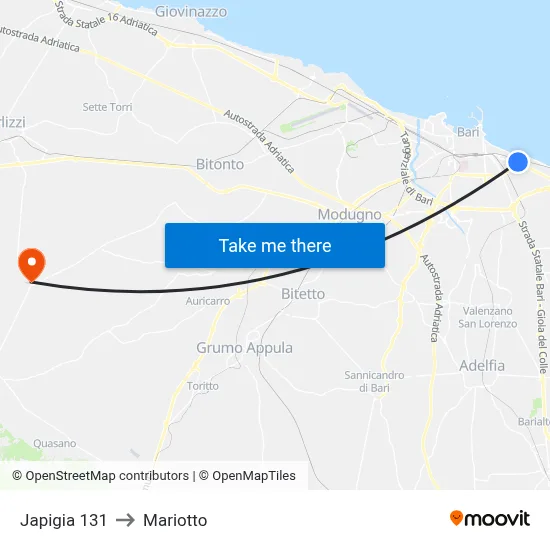 Japigia 131 to Mariotto map