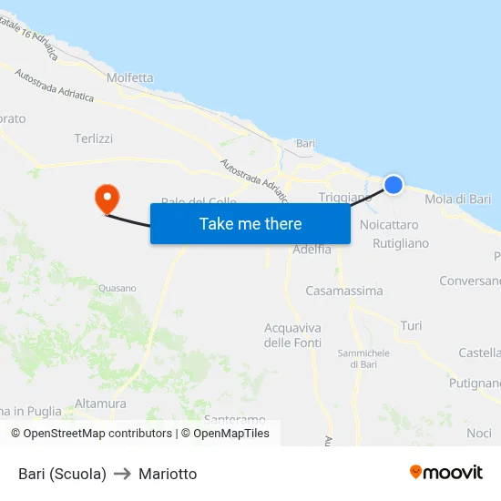 Bari (School) to Mariotto map
