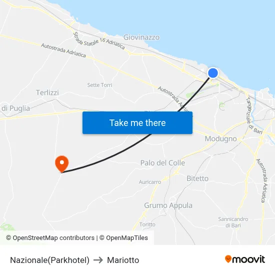 National (Parkhotel) to Mariotto map