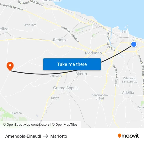 Amendola-Einaudi to Mariotto map
