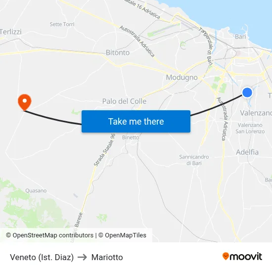 Veneto (Diaz Institute) to Mariotto map