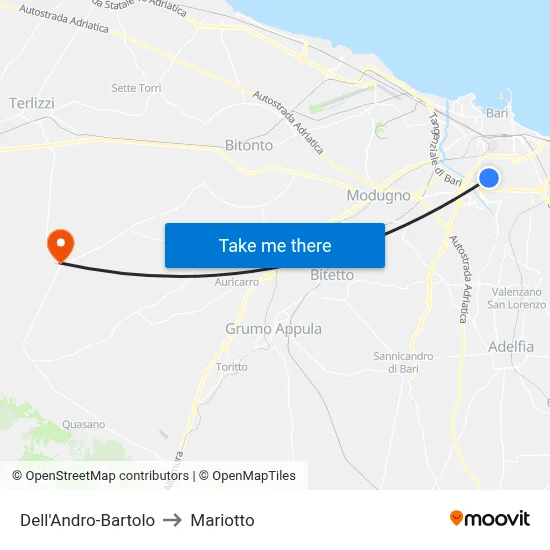 Dell'Andro-Bartolo to Mariotto map