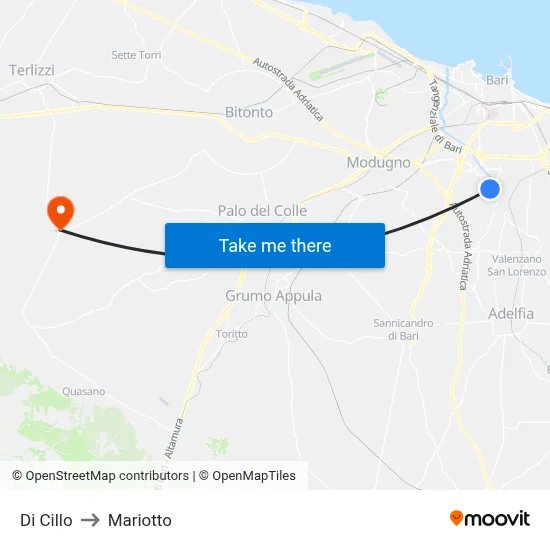 Di Cillo to Mariotto map