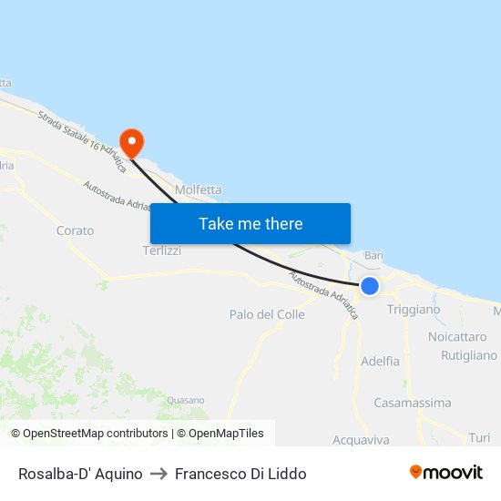 Rosalba-D' Aquino to Francesco Di Liddo map