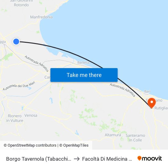 Borgo Tavernola (Tabacchi Rignanese) to Facoltà Di Medicina Veterinaria map