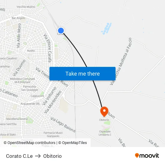 Corato C.Le to Obitorio map