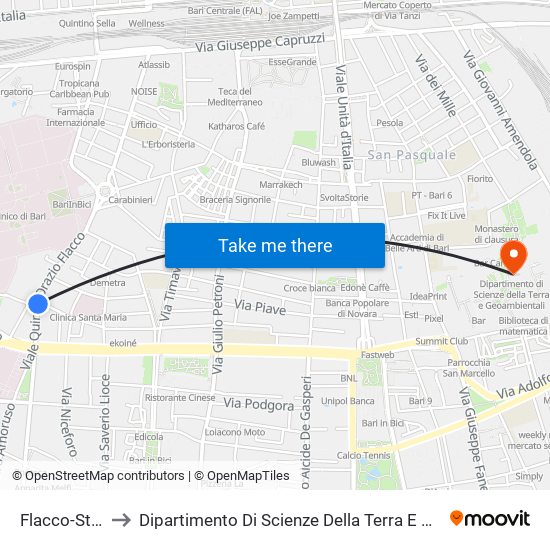 Flacco-Storelli to Dipartimento Di Scienze Della Terra E Geoambientali map