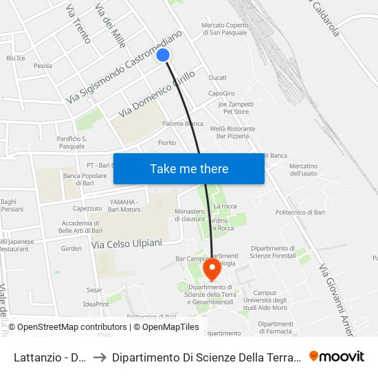 Lattanzio - Di Savoia to Dipartimento Di Scienze Della Terra E Geoambientali map