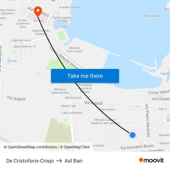 De Cristoforis-Crispi to Asl Bari map