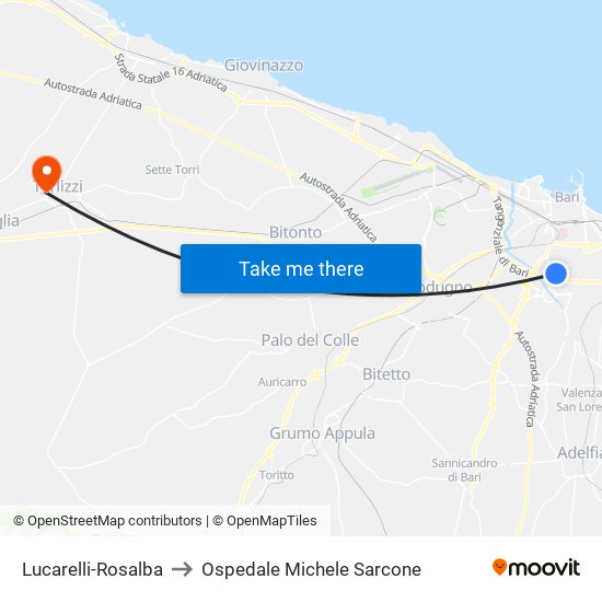 Lucarelli-Rosalba to Ospedale Michele Sarcone map