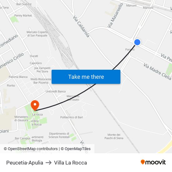 Peucetia-Apulia to Villa La Rocca map