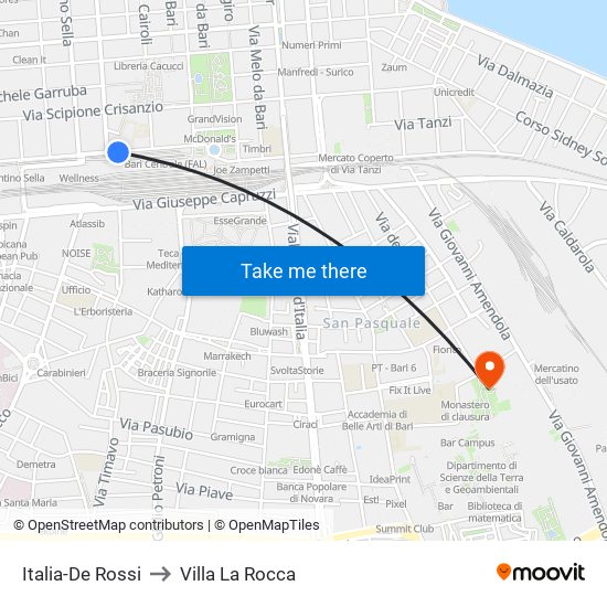 Italia-De Rossi to Villa La Rocca map