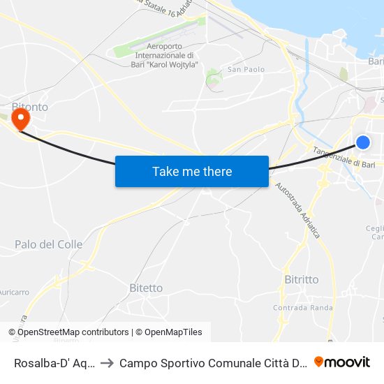 Rosalba-D' Aquino to Campo Sportivo Comunale Città Degli Ulivi map