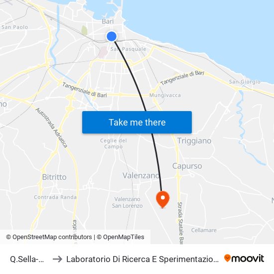 Q.Sella-Crisanzio to Laboratorio Di Ricerca E Sperimentazione Per La Difesa Delle Coste map