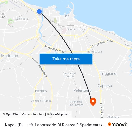 Napoli (Distributore) to Laboratorio Di Ricerca E Sperimentazione Per La Difesa Delle Coste map