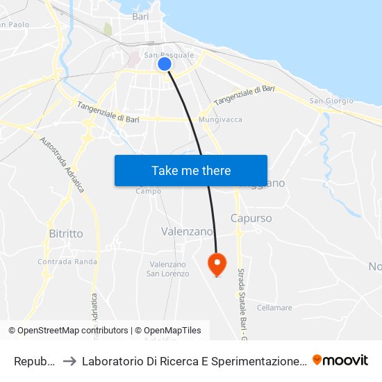 Repubblica II to Laboratorio Di Ricerca E Sperimentazione Per La Difesa Delle Coste map