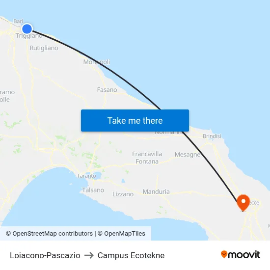 Loiacono-Pascazio to Campus Ecotekne map