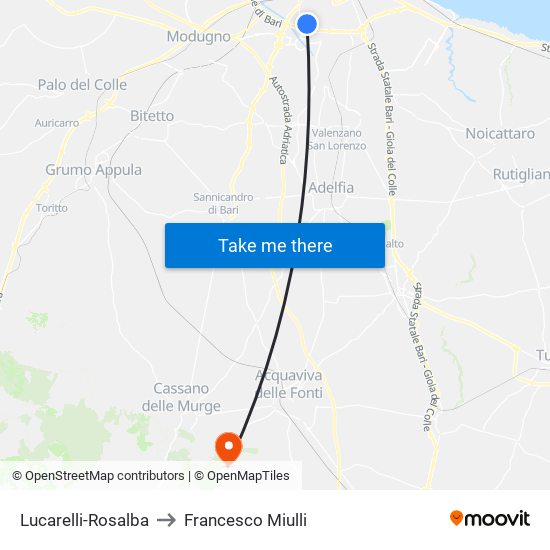 Lucarelli-Rosalba to Francesco Miulli map