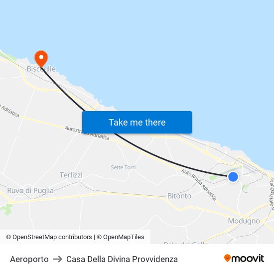 Aeroporto to Casa Della Divina Provvidenza map