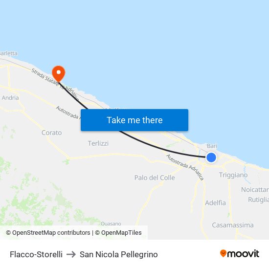 Flacco-Storelli to San Nicola Pellegrino map