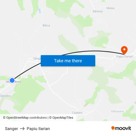 Sanger to Papiu Ilarian map