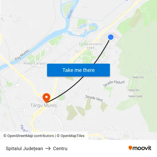 Spitalul Județean to Centru map