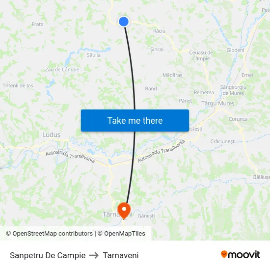 Sanpetru De Campie to Tarnaveni map
