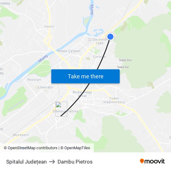Spitalul Județean to Dambu Pietros map