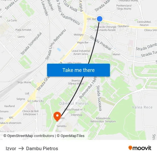 Izvor to Dambu Pietros map