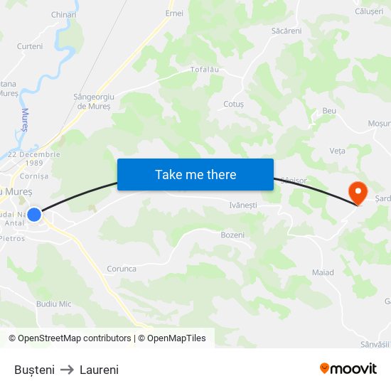 Bușteni to Laureni map