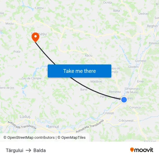 Târgului to Balda map