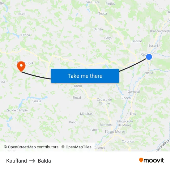 Kaufland to Balda map