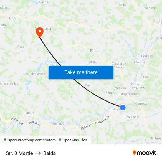 Drumserv to Balda map