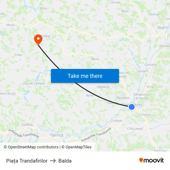 Piața Trandafirilor to Balda map