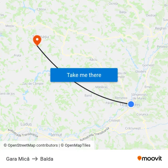 Gara Mică to Balda map