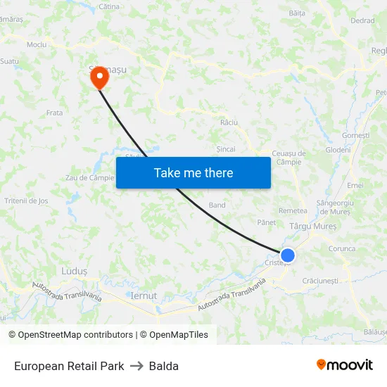 European Retail Park to Balda map