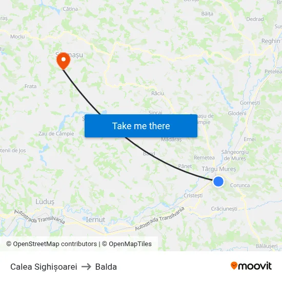 Calea Sighișoarei to Balda map
