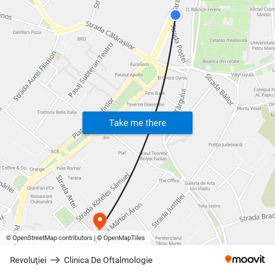 Revoluţiei to Clinica De Oftalmologie map