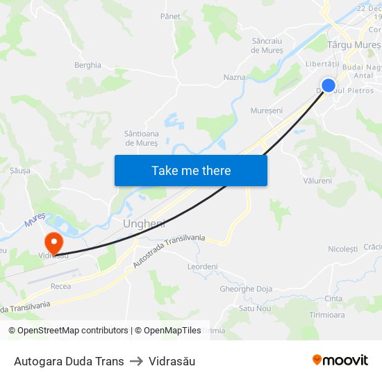 Autogara Duda Trans to Vidrasău map