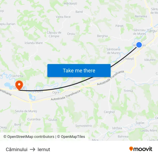 Căminului to Iernut map