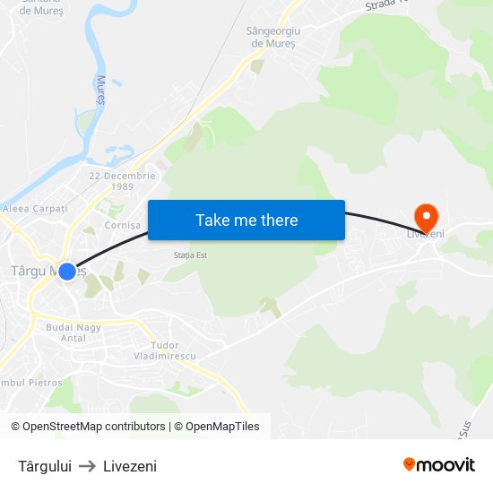 Târgului to Livezeni map